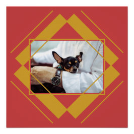 Póster SUA FOTO no poster de padrão geométrico