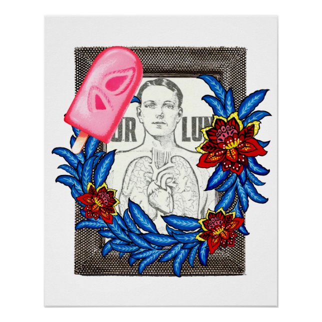 Póster Sua Ilustração Médica Pulmonar, Berry Popsicle (Frente)