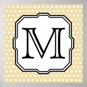 Poster Sua letra. Monograma feito sob encomenda. Ponto de