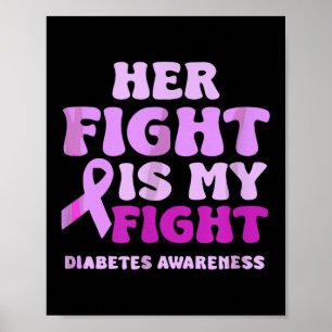 Poster Sua Luta é a minha briga Cotação Diabetes Consciên
