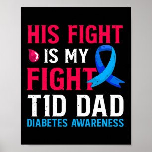 Poster Sua Luta é Minha Luta Contra o Pai T1D Tipo 1 Diab
