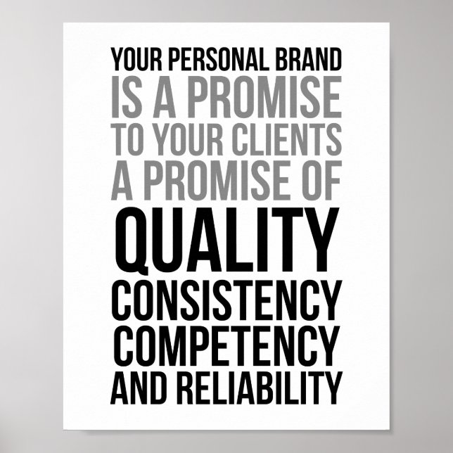 Poster Sua Marca Pessoal É Uma Promessa Para Seus Cliente (Frente)