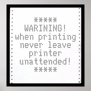 Poster Sua mensagem no papel de computador retro