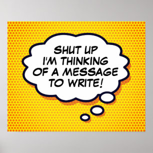 Poster Sua mensagem Pense em Bubble Diversão Retro Comic