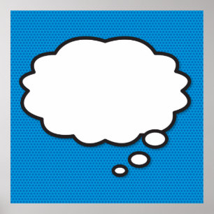 Poster Sua Mensagem Think Bubble Fun Retro Comic Book
