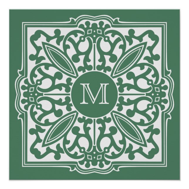 Póster SUA MONOGRAM em quadro decorativo poster personali (Frente)