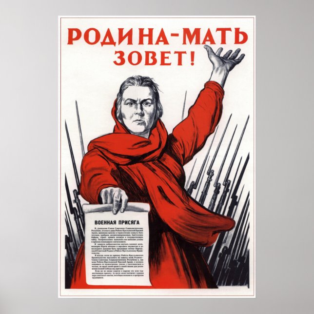 Poster Sua pátria chama para o dever, guerra russa (Frente)