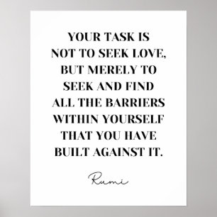 Poster Sua tarefa não é procurar o amor - Rumi Cote