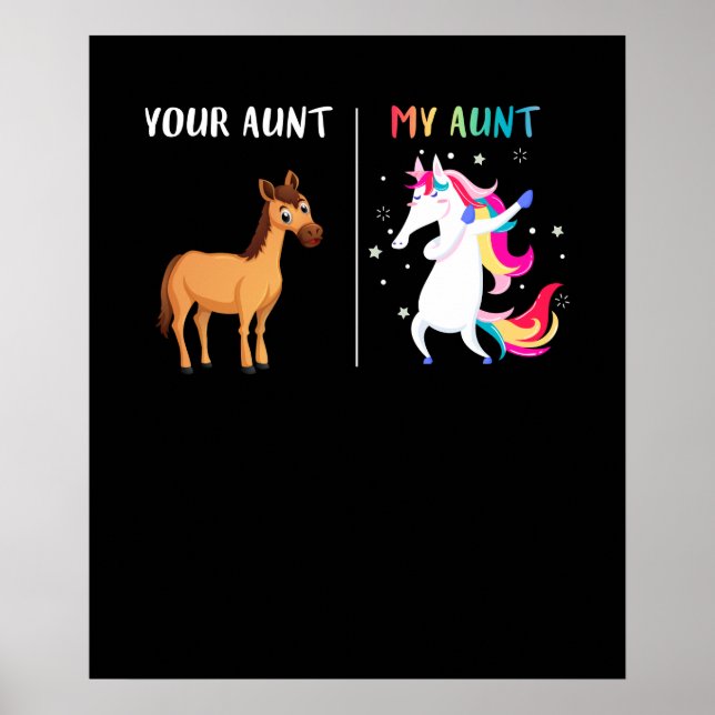 Poster Sua Tia Minha Tia Engraçada, tia Unicórnio (Frente)