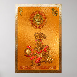 Póster Sua vinda! Motivo ASTECA do nativo americano 3D