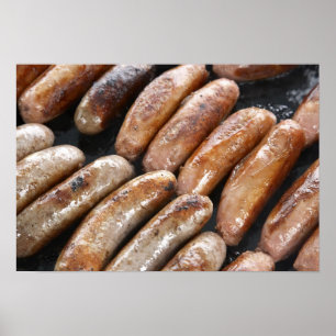 Poster Suasages on Barbeque