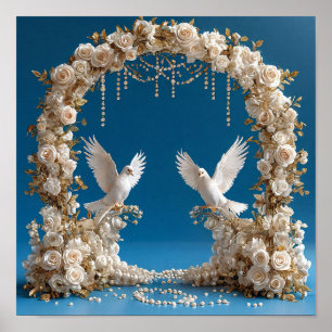 Poster Suave Arte de Pombas de Casamento Romântico 🕊️💖�