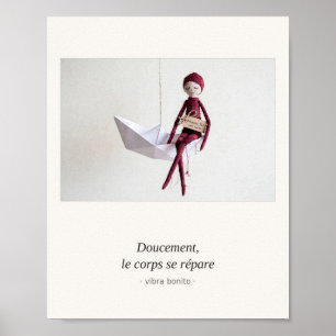 Poster Suavemente, o corpo se repara — Série Papel