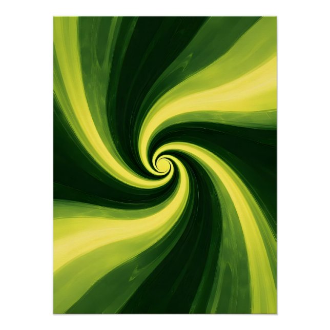 Póster Suavimentos verdes e amarelos (Frente)