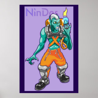 Póster Sub-Criatura com Equídeo Flame