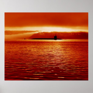 Póster Sub de Trident no por do sol