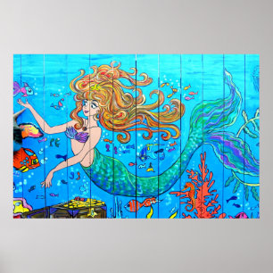 poster subaquático da sereia