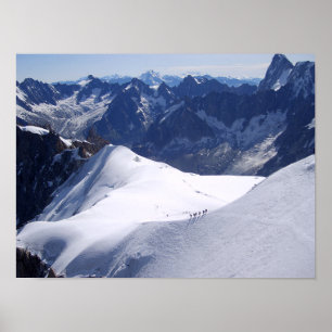 Poster Subindo em massa no Monte Branco, Chamonix, Franç