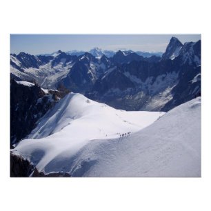 Póster Subindo em massa no Monte Branco, Chamonix, Franç