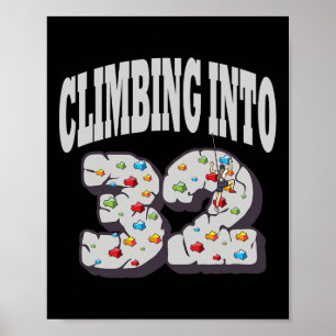 Poster Subindo para os 32 Anos de Aniversário de Escalada