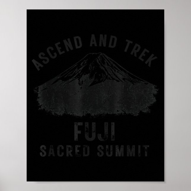 Poster Subir e caminhar fuji cume sagrado design de camin (Frente)