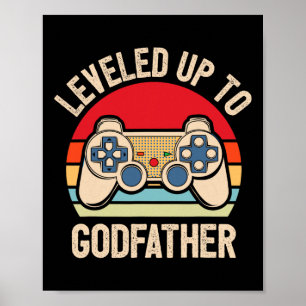 Poster Subiu de Nível Para Videojogador Deus Retro