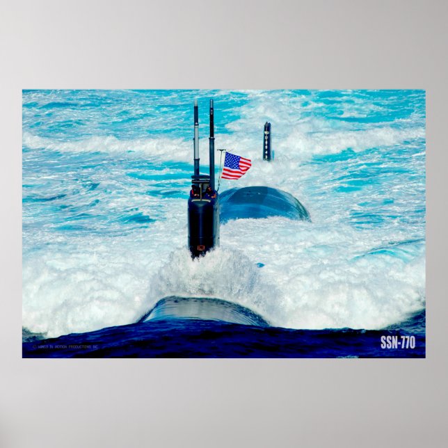 POSTER SUBMARINA DE ATAQUE RÁPIDO - SSN-770 (Frente)