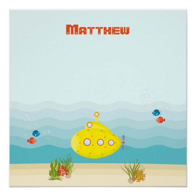 Póster Submarino Amarelo Profundo (Frente)