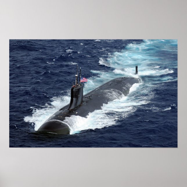 Poster submarino de ataque de classe Seawolf USS Connecti (Frente)