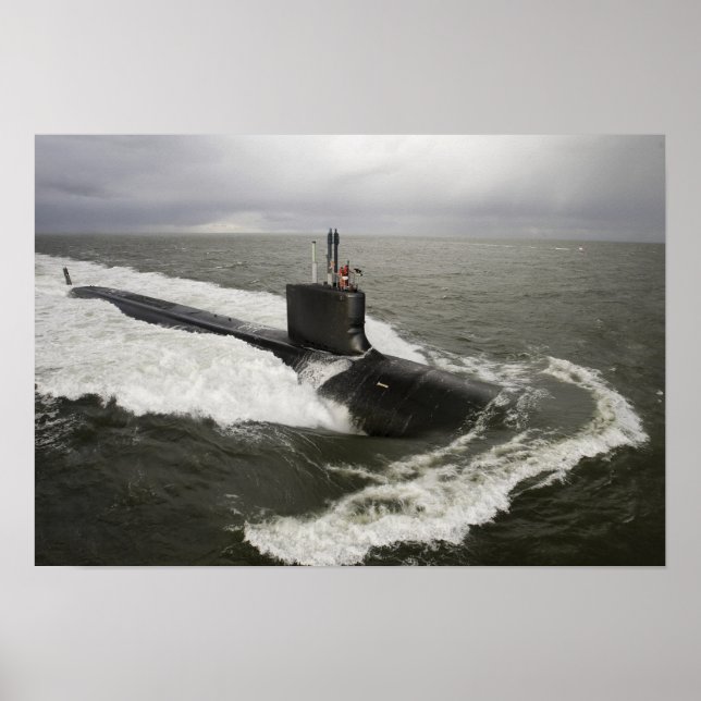 Póster Submarino de ataque de classe Virginia (Frente)