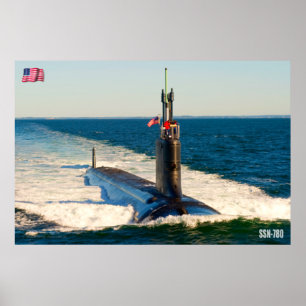 POSTER SUBMARINO DE ATAQUE RÁPIDO DOS EUA - SSN-780