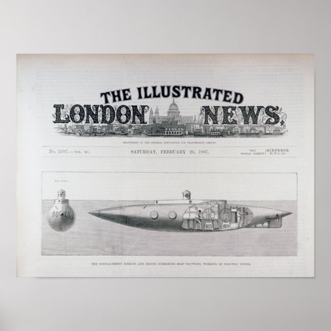 Poster Submarino de Deslocação e Ascensão (Frente)