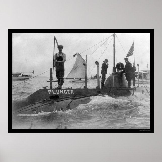 Poster Submarino e veleiro 1905 (Frente)