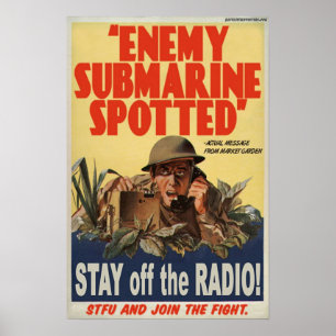 Póster Submarino inimigo manchado