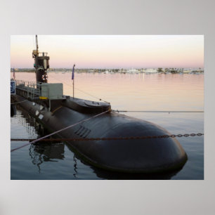 Póster Submarino no nascer do sol