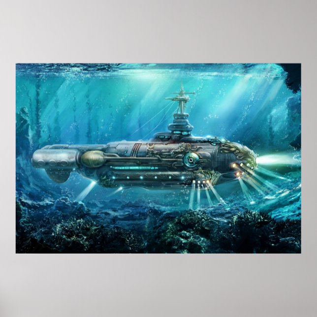Poster Submarino Steampunk (Frente)