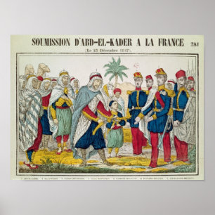 Póster Submissão de Abd EL-Kader aos d'Orleans de Henri