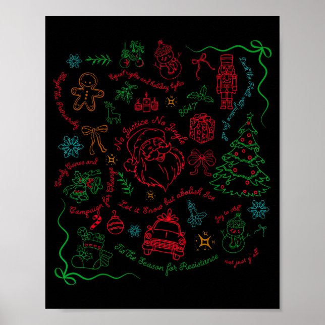 Poster Subtle Anti Trump Christmas Funny Democracy Libera (Frente)