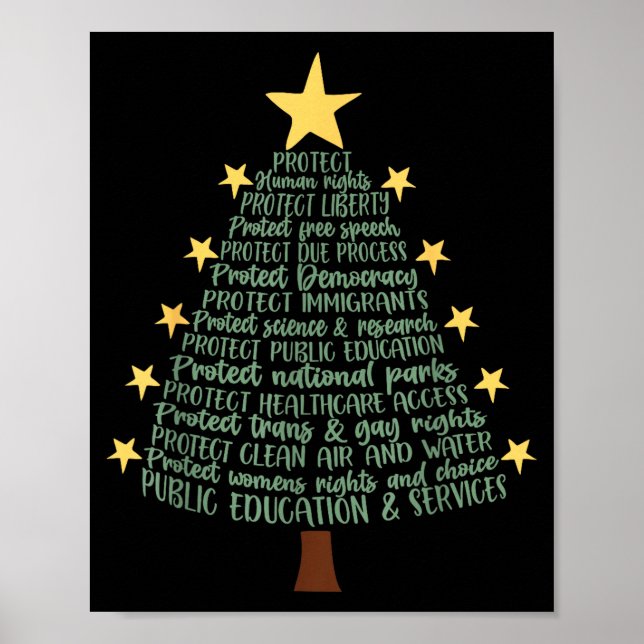 Poster Subtle Anti Trump Funny Christmas Tree  (Frente)