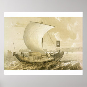 Póster Sucata japonesa, bar. por Sarony & por Co., c.1856
