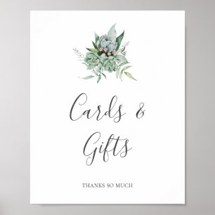 Poster Succulent Greenery Cartões e Presentes