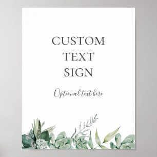 Poster Succulent Greenery   Cartões e presentes - Sinal 