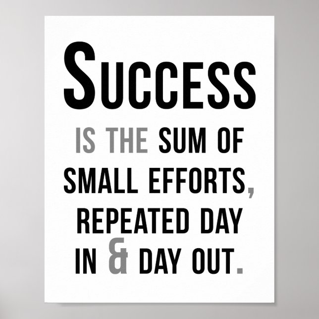 Poster Sucesso É A Soma De Pequenos Esforços (Frente)