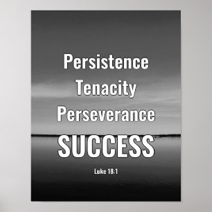 Poster SUCESSO Perseverar CINZAS de escritura