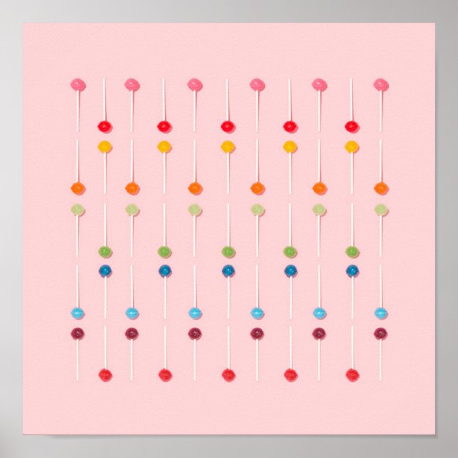 Poster Suckers Lollypop Candy Rainbow (Frente)
