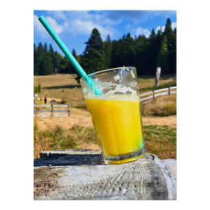 Póster Suco de Laranja ao Ar Livre – Fotografia da Flores