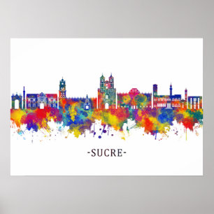 Poster Sucre Bolivia Skyline
