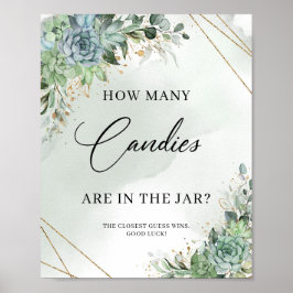 Poster Suculenta Quantas Candies Estão No Jar