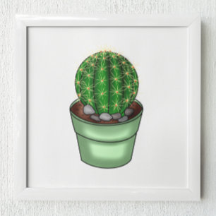 Poster Suculente de Cactus desenhado à mão