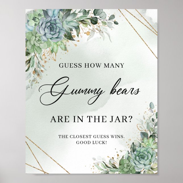 Poster Suculentes saudam quantos Ursos Gummy (Frente)